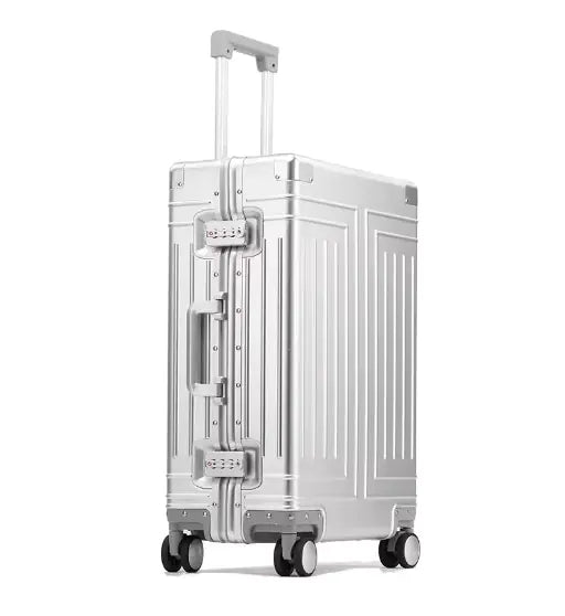 All-Aluminum Rolling Travel Suitcase High-Quality Men's Luggage